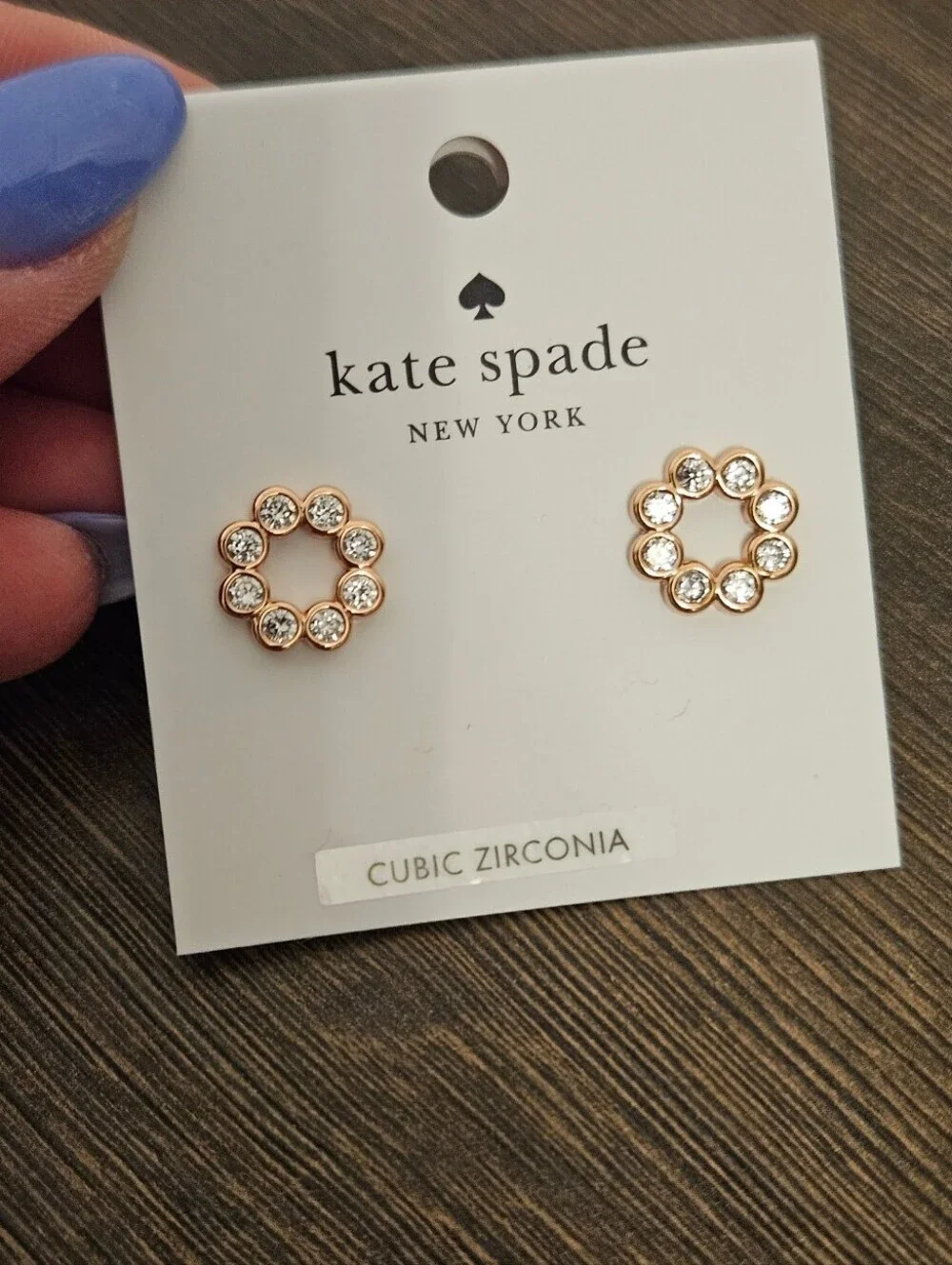 NWT Kate Spade Rose Gold Full Circle Crystal Earrings New In Packaging